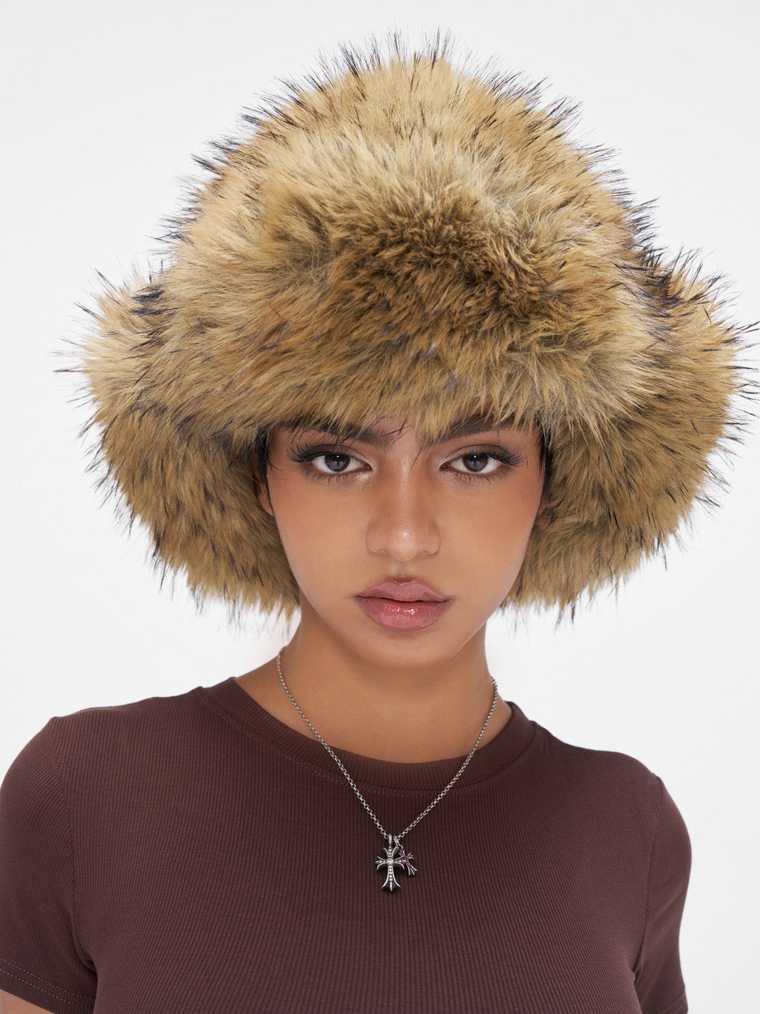 JYOSEI Brown plush hat