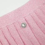 SP Pink Pleated Knit Mini Skirt