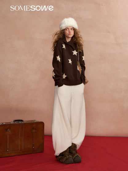 SOMESOWE S2508287 Irregular Collar Star Sweater