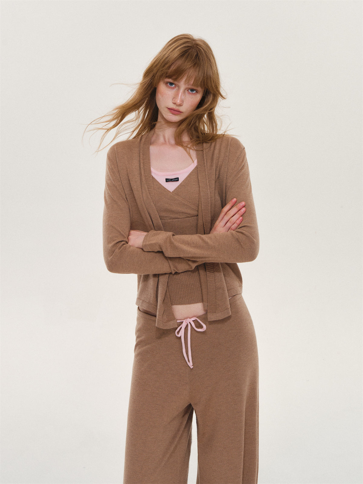 Asgony ASG26636&amp;ASG26637&amp;ASG26638 Faux-Layered Knit Set