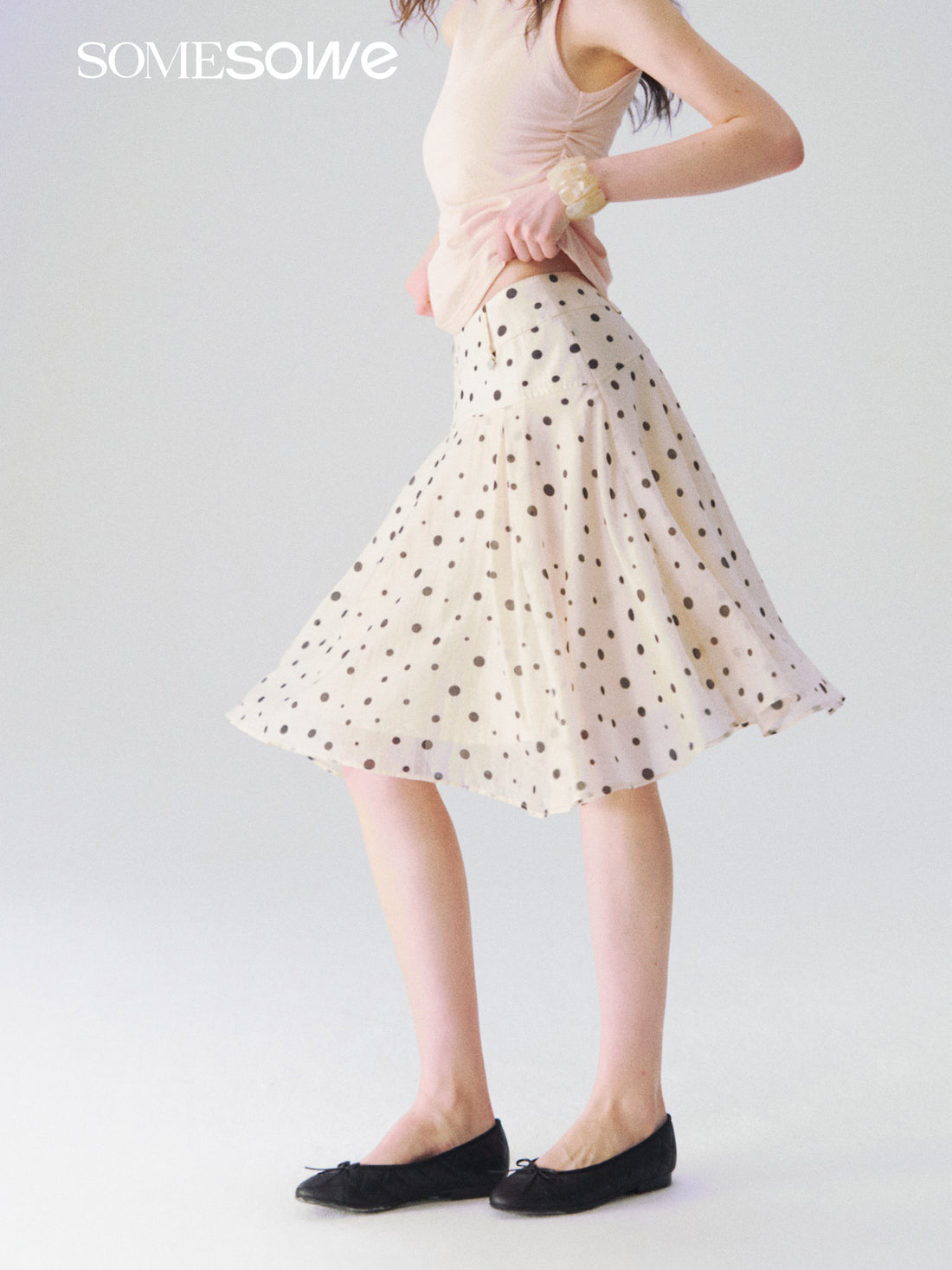 SOMESOWE S2609086 Cruella tencel polka dot skirt