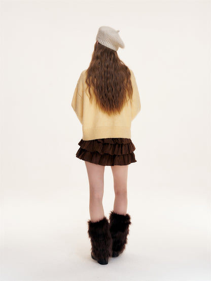 16DEWS 16D25433 Flower jacquard zipper cardigan