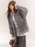 AsGony ASG24550 wool blended loose knitted jacket