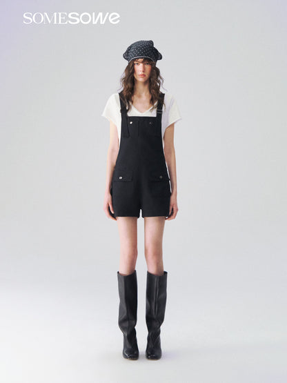 SOMESOWE S2609089 Linen workwear overall shorts