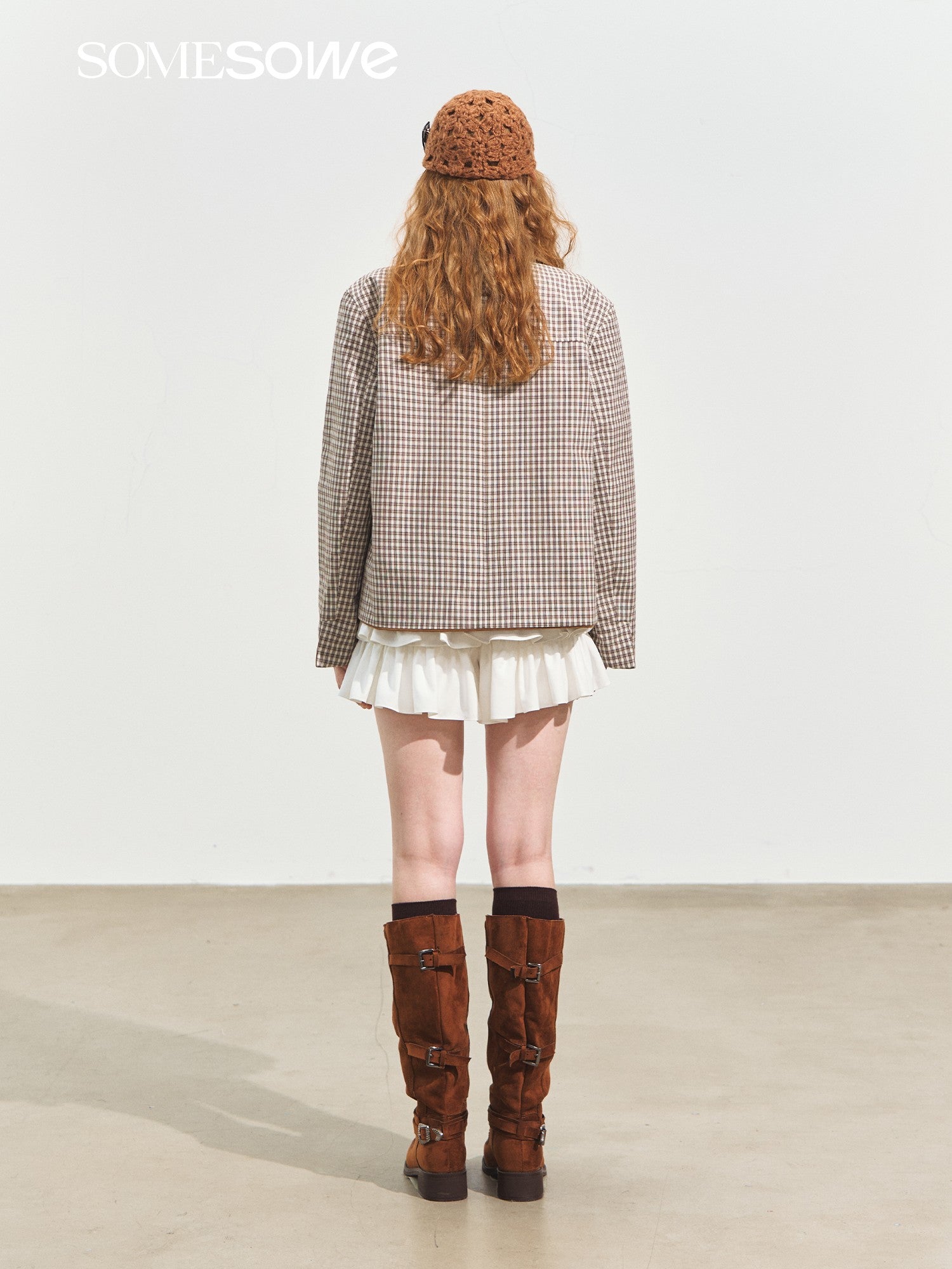 SOMESOWE S2508245 Doll collar suede leather jacket