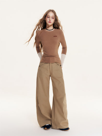 16DEWS 16D25435 Color blocked slim fit base top