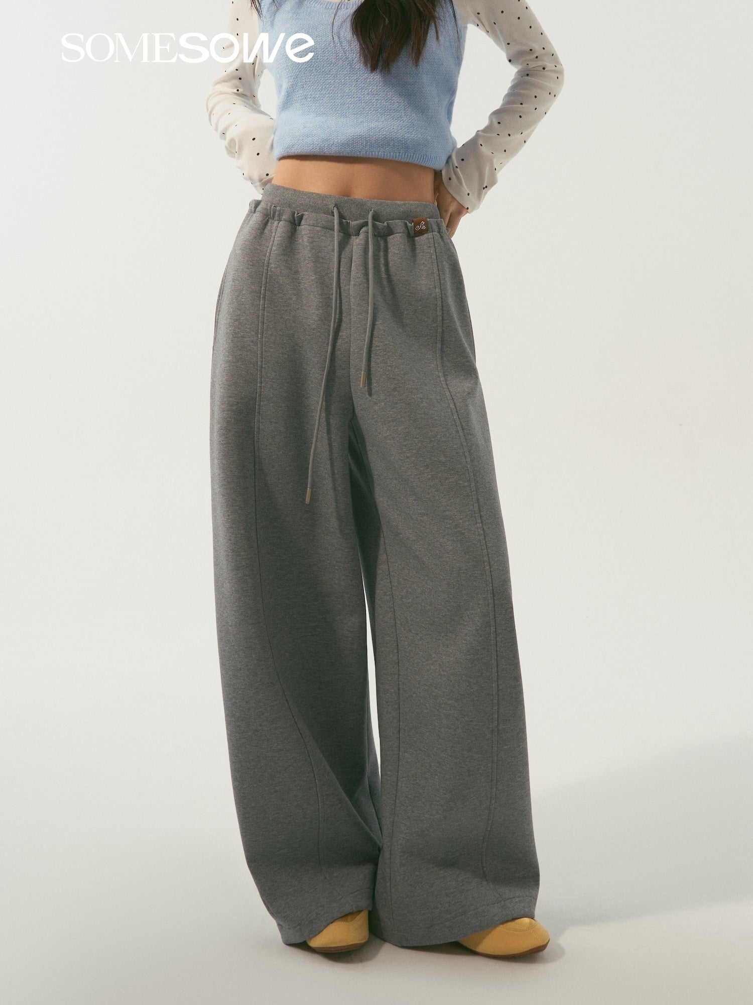 SOMESOWE S2509006 Double waisted curved sword guard pants