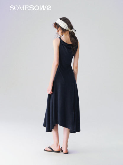 SOMESOWE S2609105 Twisted shoulder strap knit dress