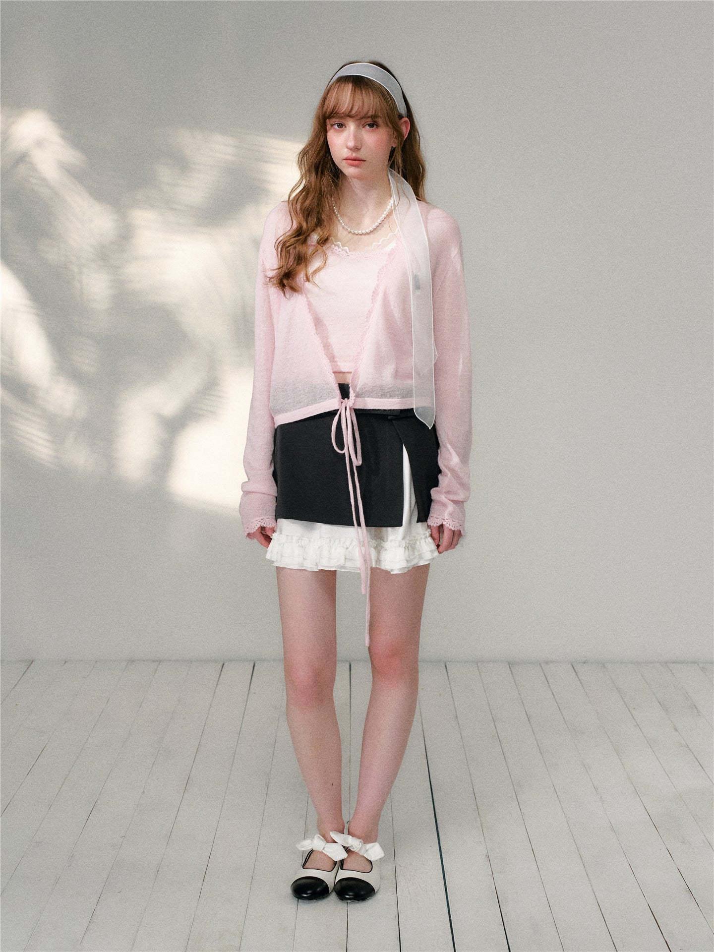 16DEWS 16D26088&amp;16D26089 Woolen crochet knitted cardigan sling two-piece set + skirt