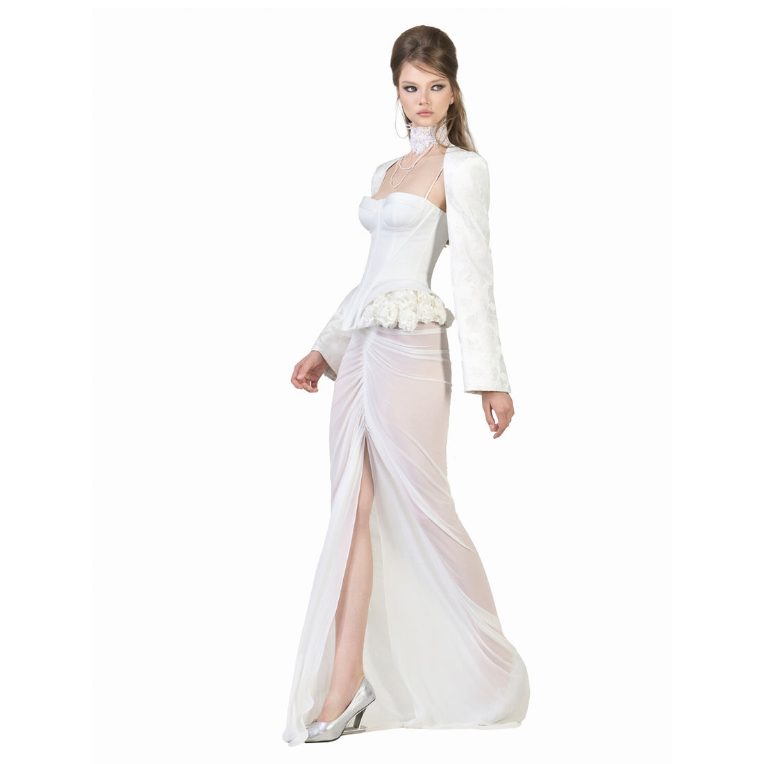 FFSD LYRA BLAZER&amp; DARLING CORSET (WHITE)&amp; SHADOW SKIRT (WHITE)