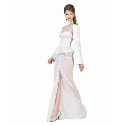 FFSD LYRA BLAZER&amp; DARLING CORSET (WHITE)&amp; SHADOW SKIRT (WHITE)