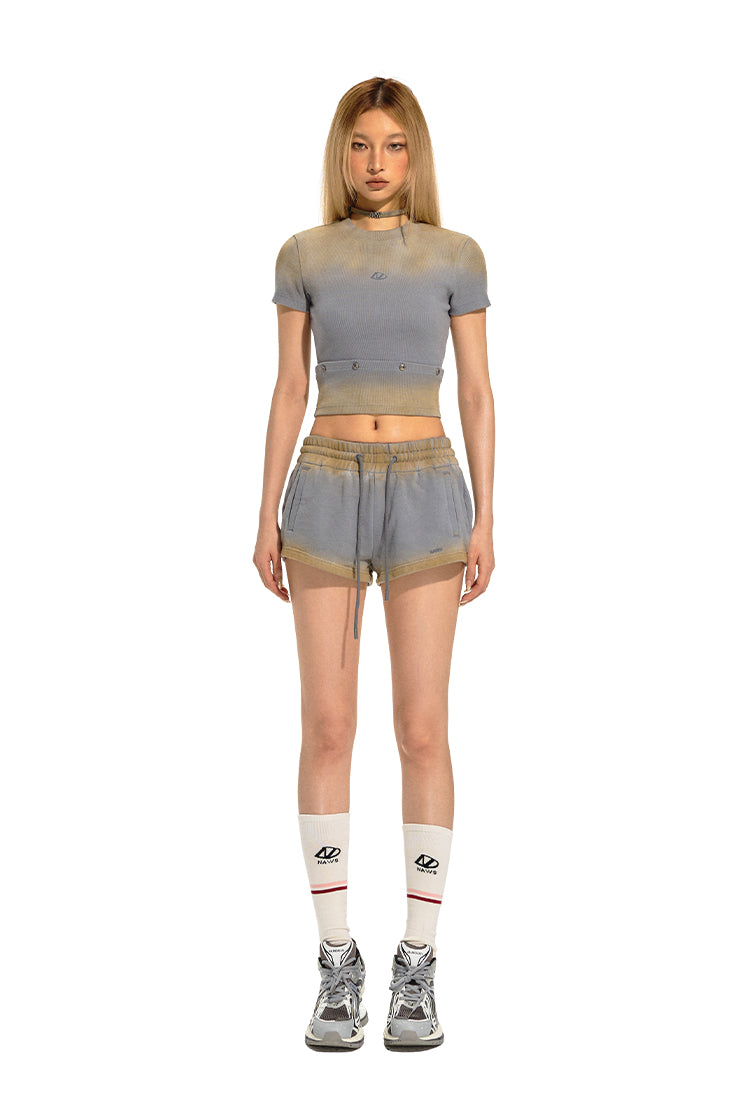 NAWS DK050524 Mud dyed jogging shorts