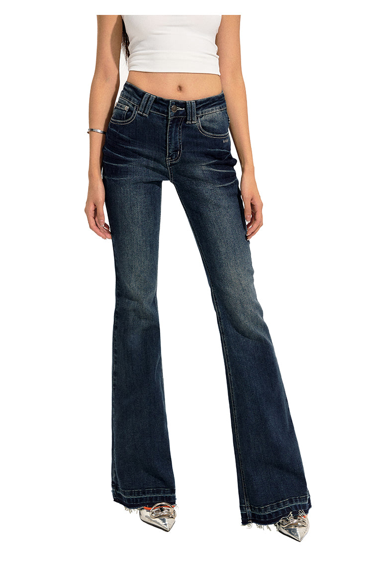 NAWS [Best Seller] in stock +5cm N1 Jeans -low waist dark blue