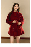 OShea 4D01D1036 Lapel Midi Coat-red