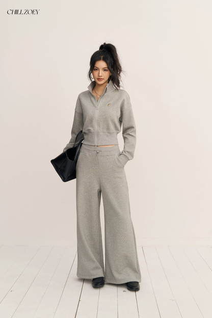 Chill Zoey Sweatshirt &amp; Straight-Leg Pants Set(2color)