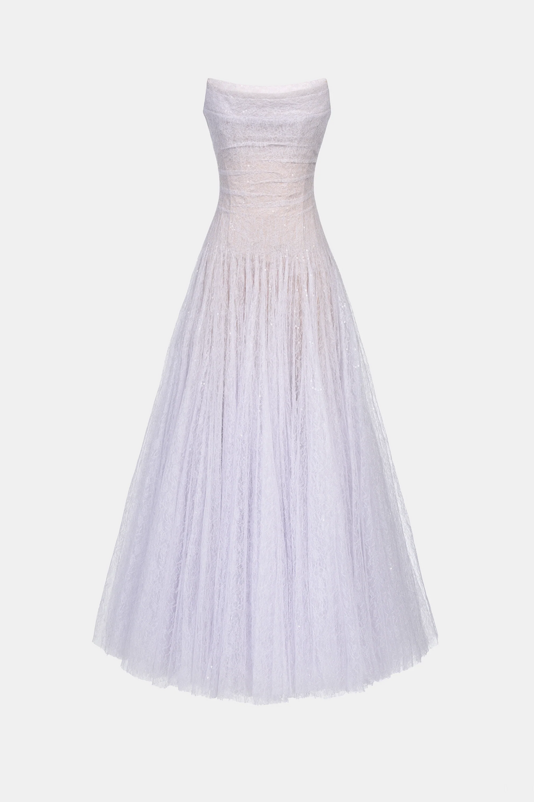Montsand Draped Lace Maxi Dress-Violet