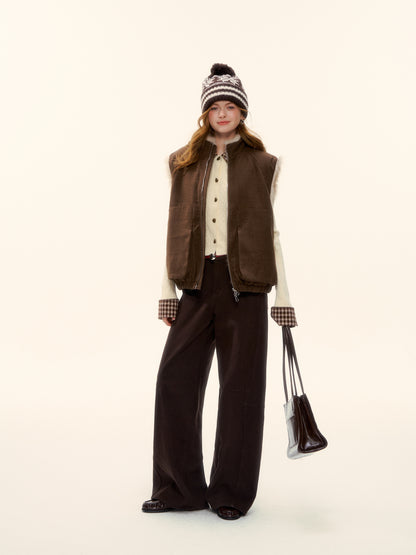 AsGony ASG25591 Eco-friendly fur double-sided vest