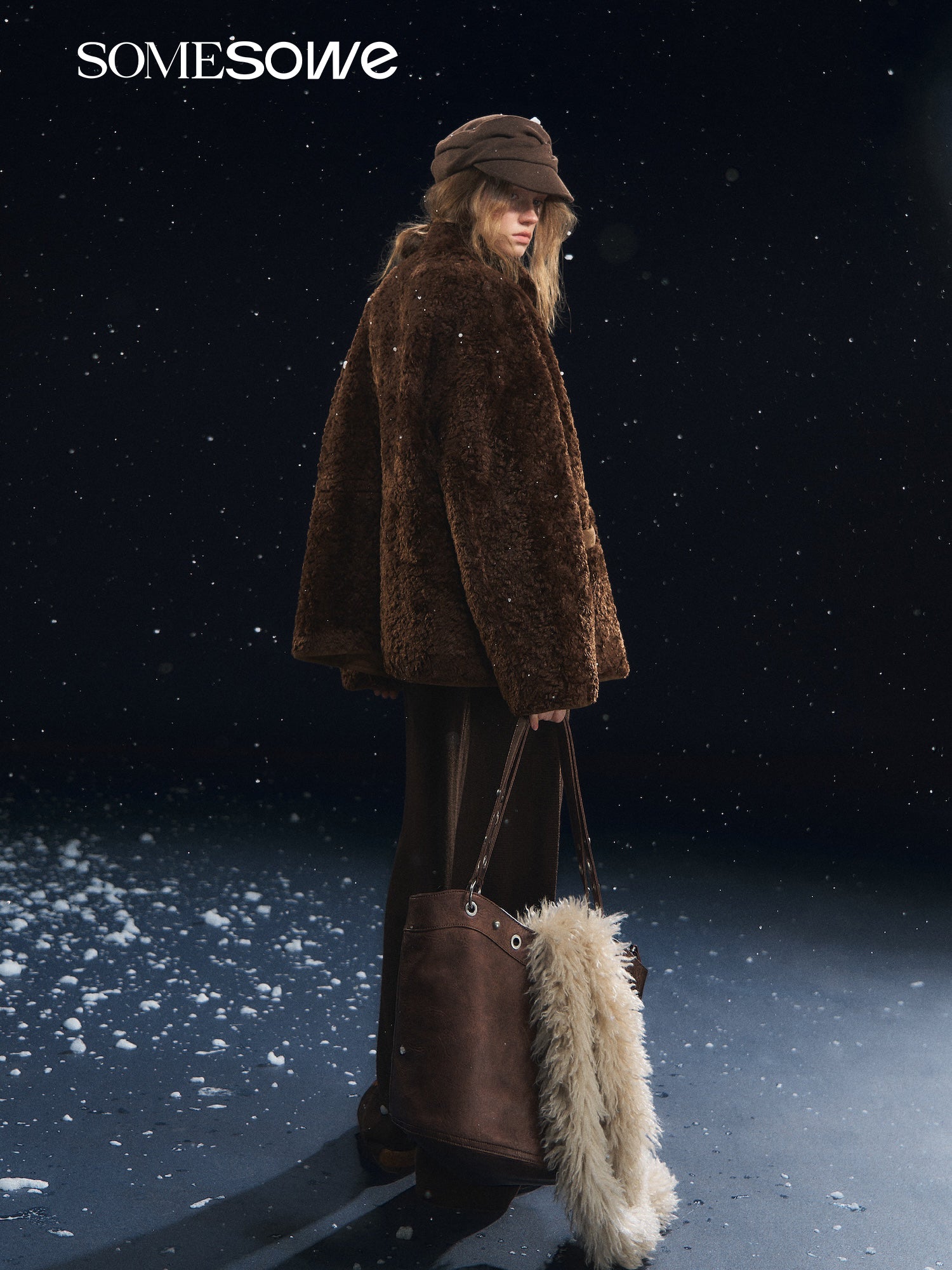 SOMESOWE S2508328 Double sided lambhair one-piece jacket