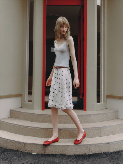 Asgony ASG26551 Low-Rise Straight-Leg Jeans with Red Belt