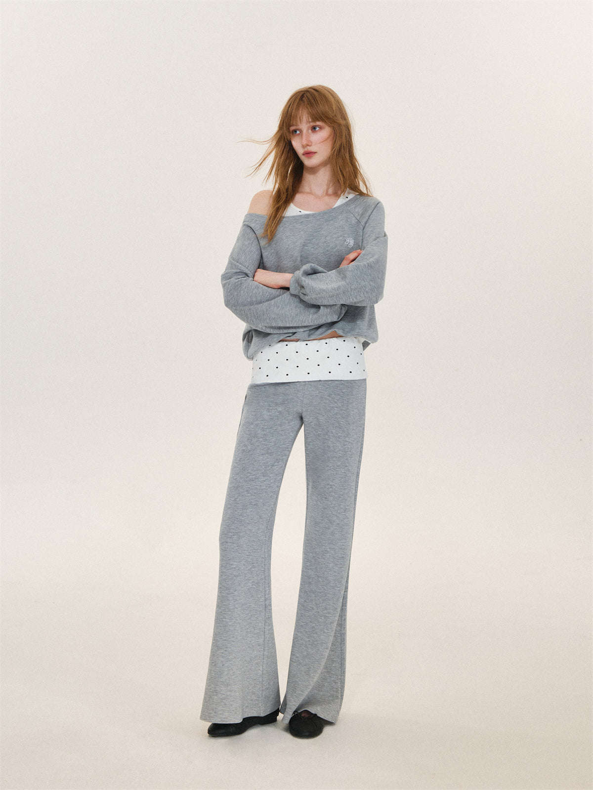 Asgony ASG26575&amp;ASG26576 Polka-Dot Casual Set