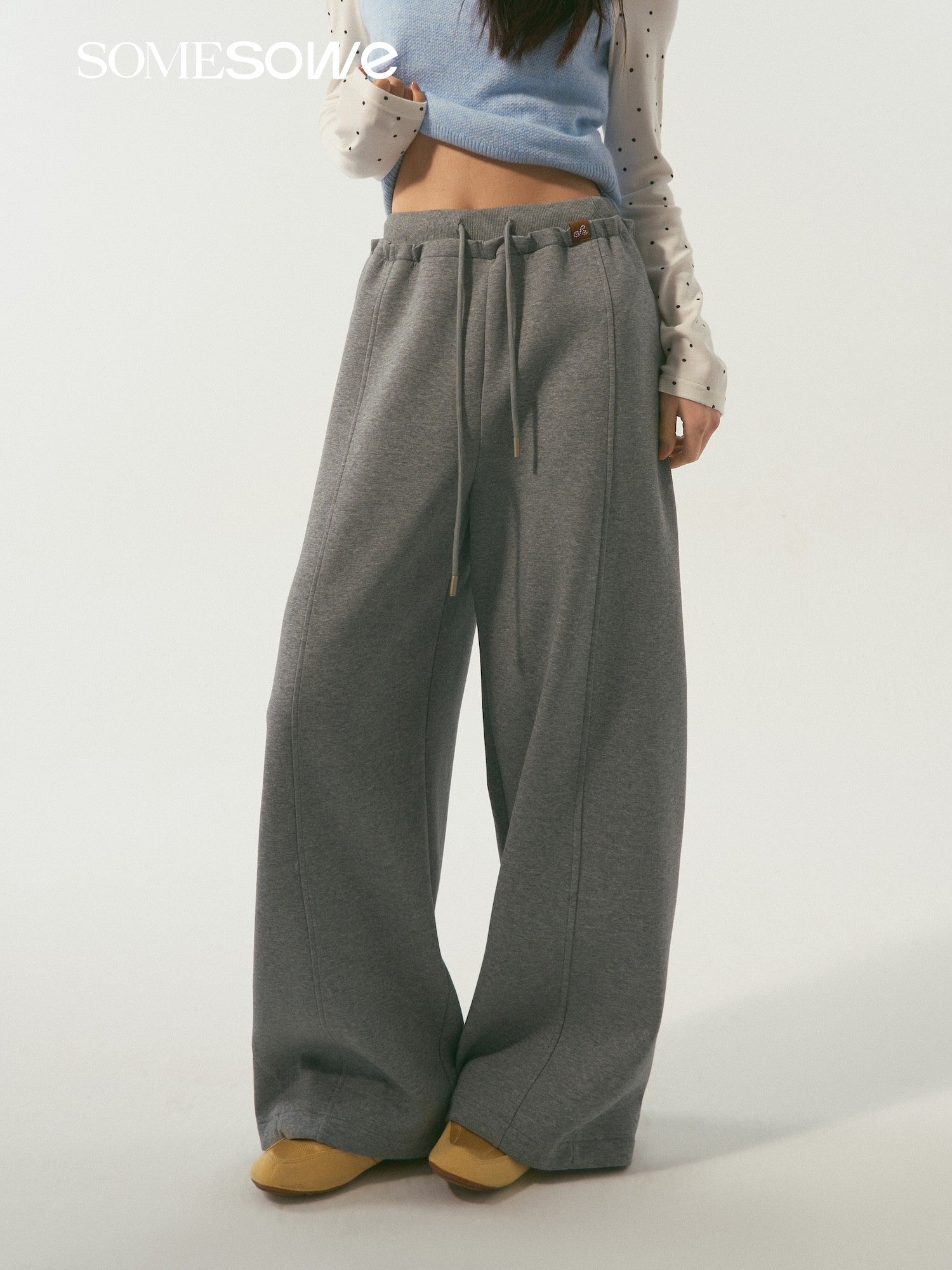 SOMESOWE S2509006 Double waisted curved sword guard pants