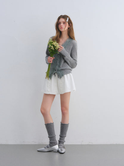 AsGony ASG25673 Folded and pleated placket decorative lace up puffy skirt