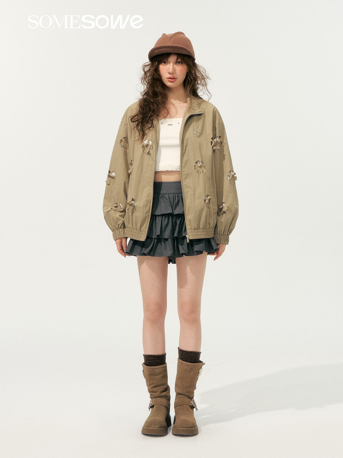 SOMESOWE S2508193 Heavy industry hollow flower jacket
