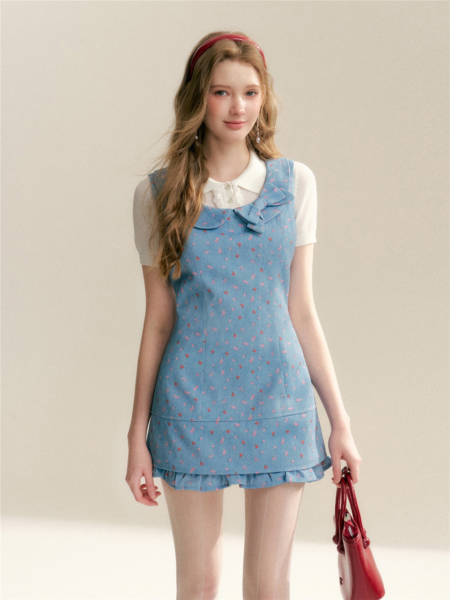 16DEWS 16D246069 A-line doll collar denim dress