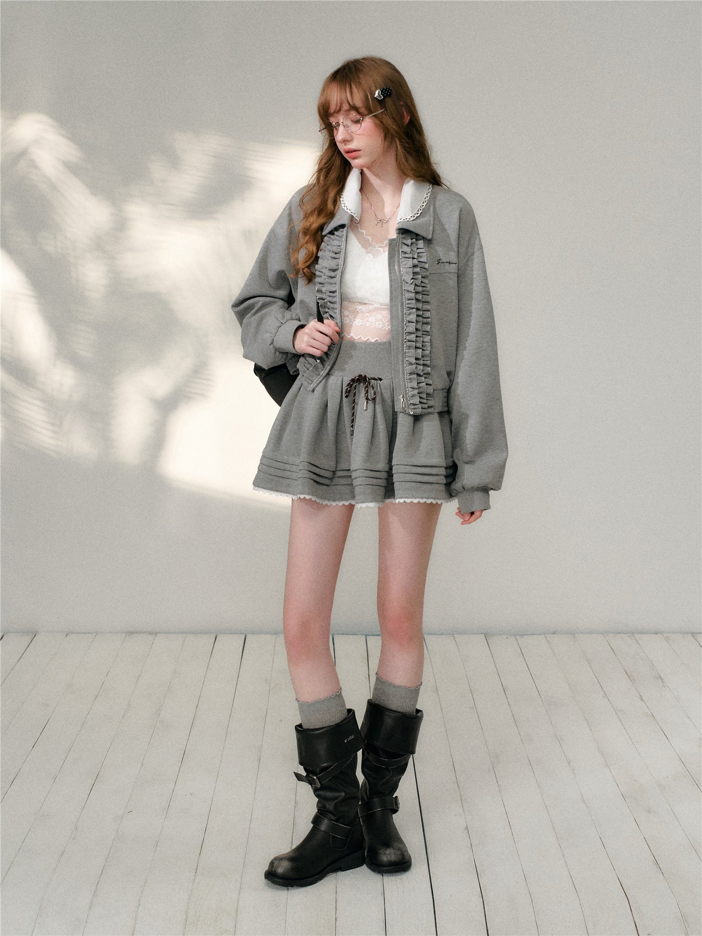 16DEWS 16D26102&amp;16D26103 Air layer short jacket jacket + skirt