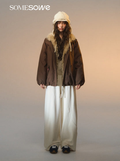 SOMESOWE S2508258 Detachable fur collar down jacket