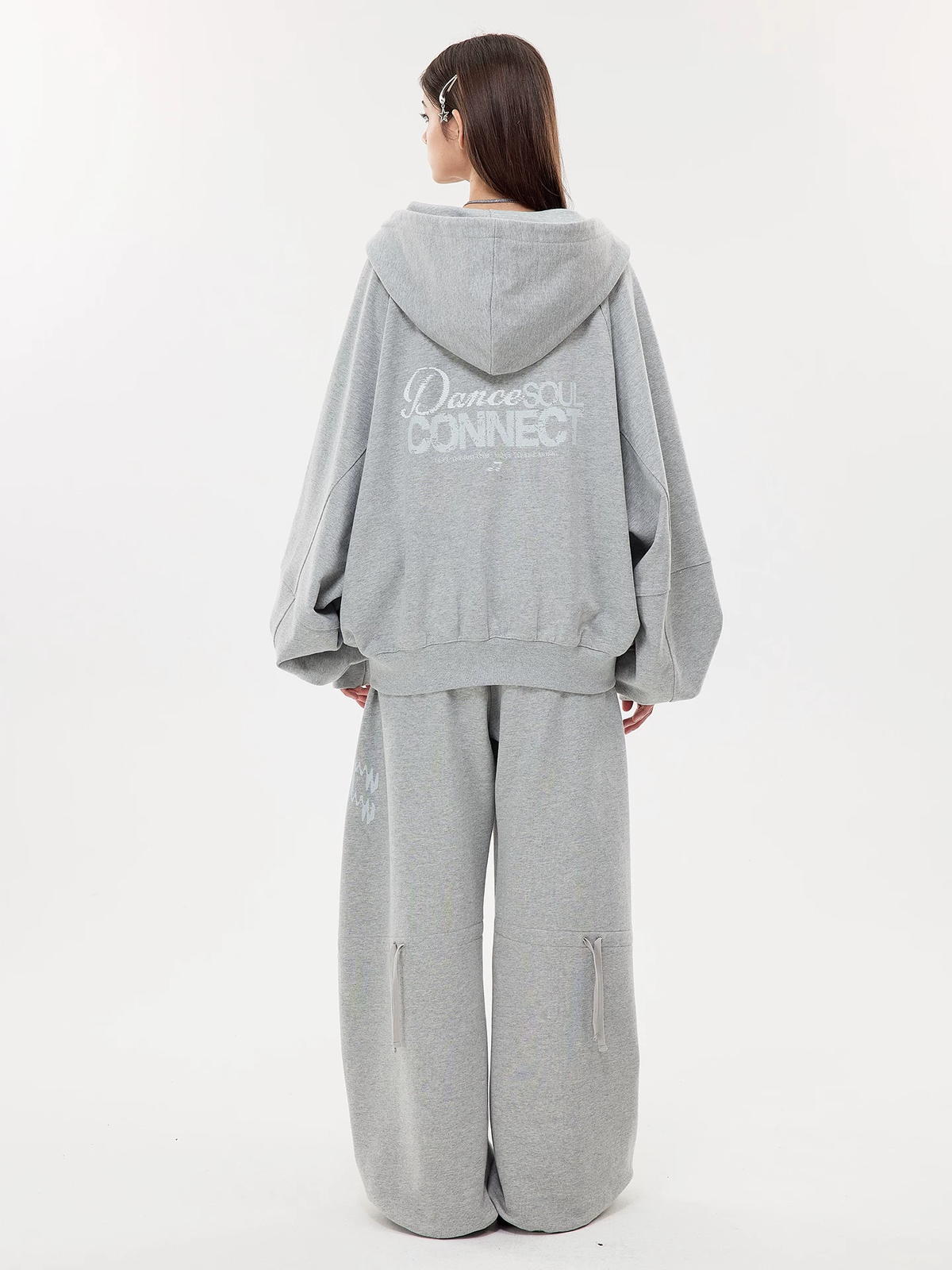 Nova Street Grey Heavy Detail Curved Leg Sweatsuit(SEPERATE)