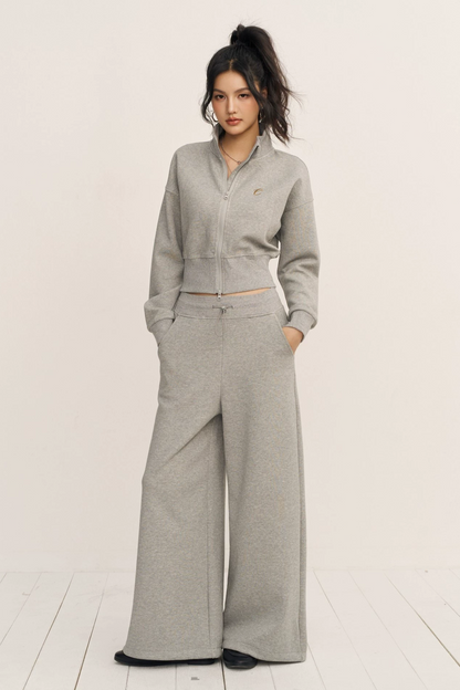 Chill Zoey Sweatshirt &amp; Straight-Leg Pants Set(2color)