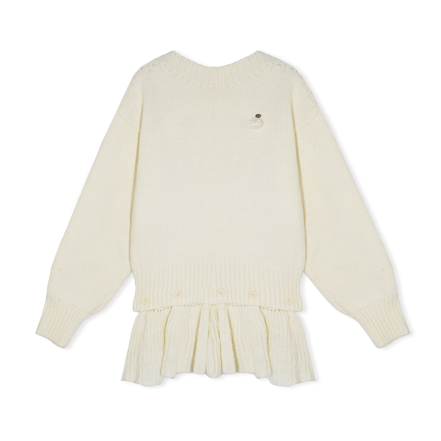 16DEWS 16D25530 Lazy round neck thick needle sweater