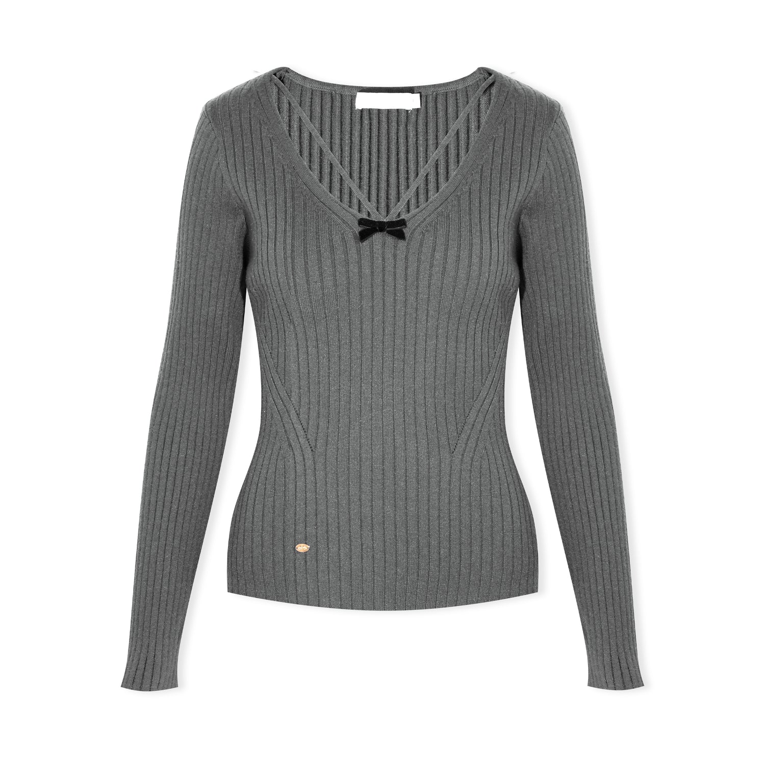 16DEWS 16D25507 V-neck slim-fit knit top