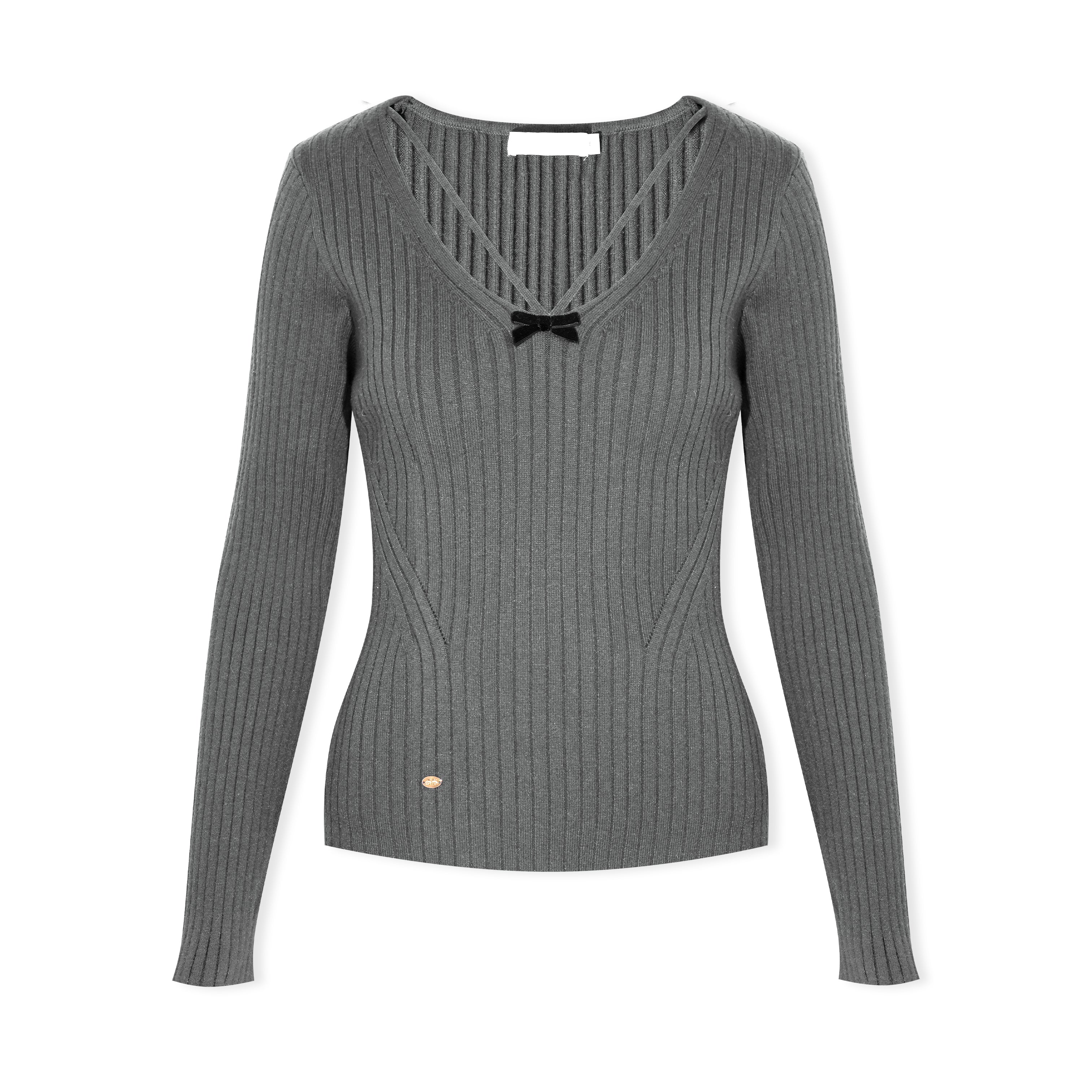 16DEWS 16D25507 V-neck slim-fit knit top