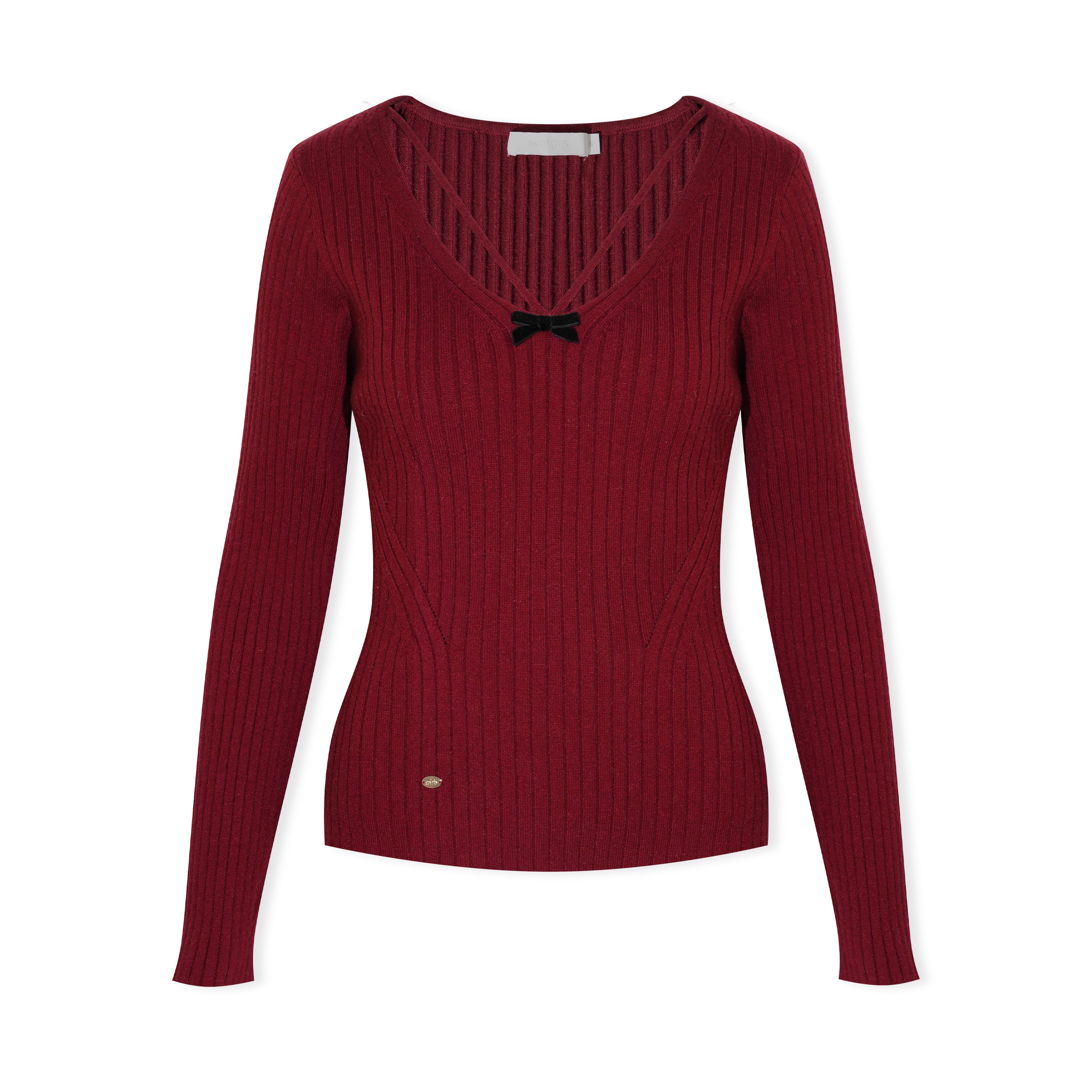 16DEWS 16D25507 V-neck slim-fit knit top