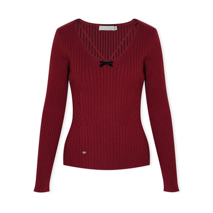 16DEWS 16D25507 V-neck slim-fit knit top