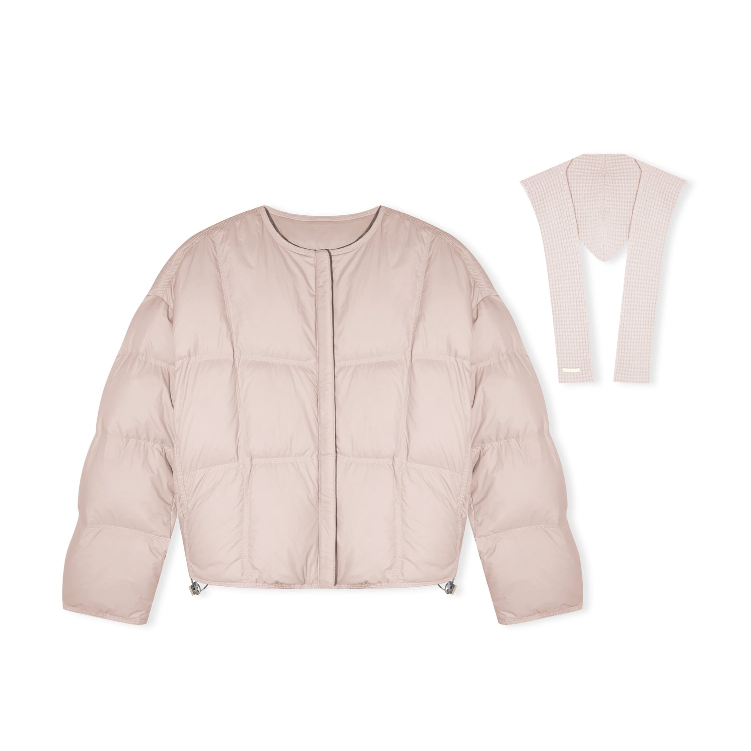 16DEWS 16D25515 White duck down round neck short down jacket