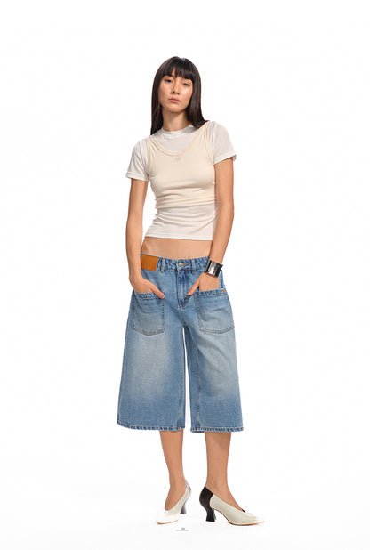NAWS DK020825 Hot sea blue denim shorts