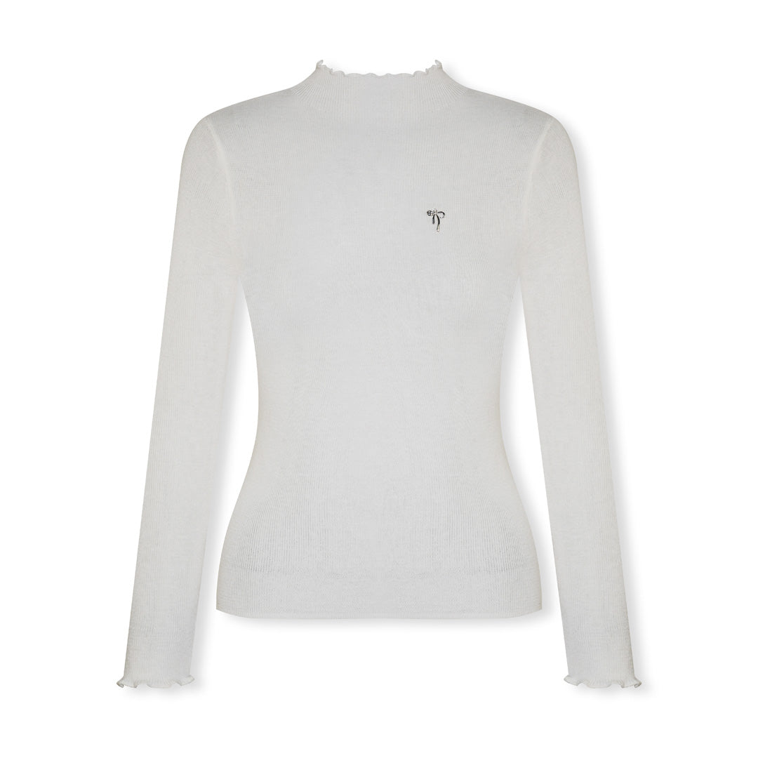 16DEWS 16D25518 High neck long sleeved knitted base shirt