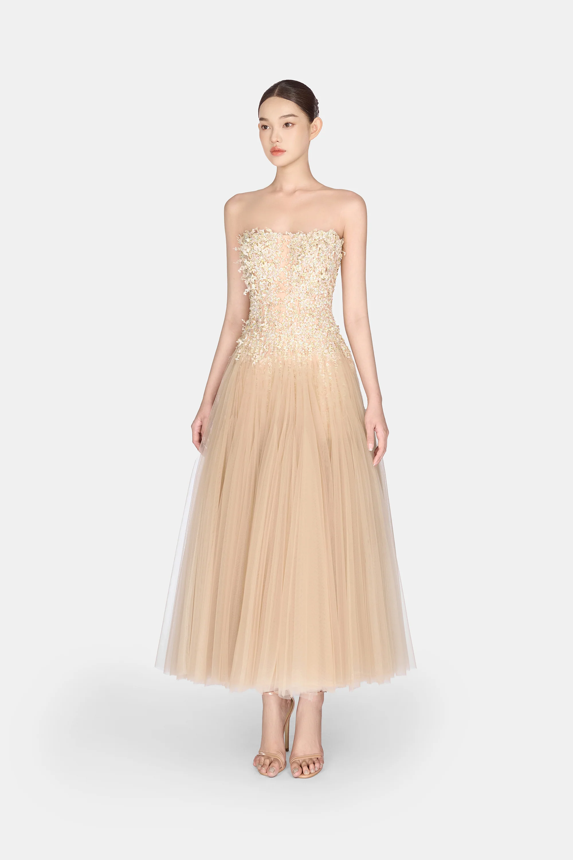 Montsand Sale Pastel Beaded Lace Midi Dress