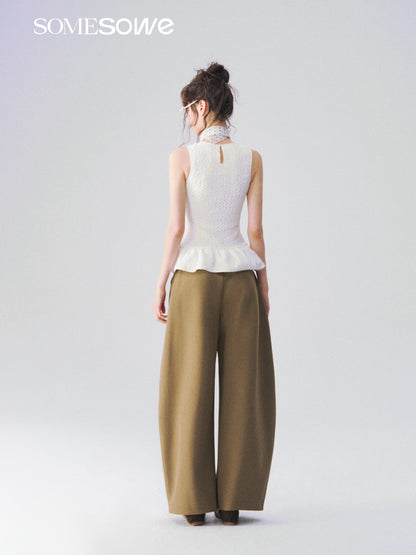 SOMESOWE S2609087 Ruffle sleeveless vest