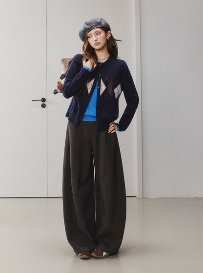 OTEBANBASS Ote260925  Argyle Color-Block Wool Knit Sweater