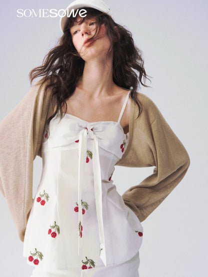 SOMESOWE S2609078 Bow strap strapless top