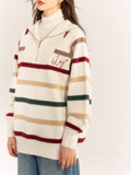 AsGony ASG24569 Color Stripe Sweater