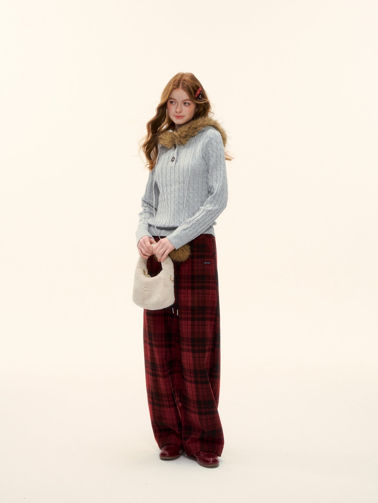 AsGony ASG25624 Woolen Twisted Woolen Collar Pullover Knitted Sweater