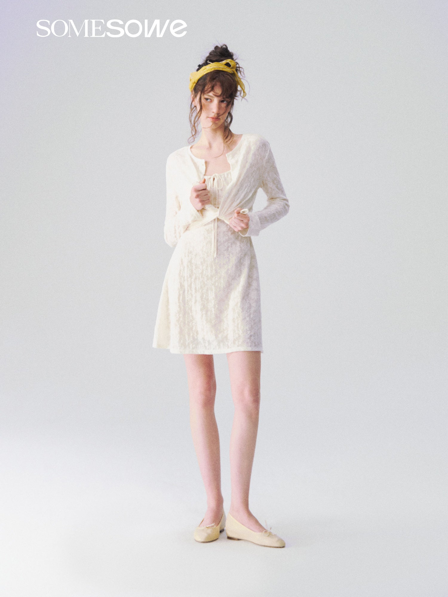 SOMESOWE S2609107 Jacquard texture camisole dress