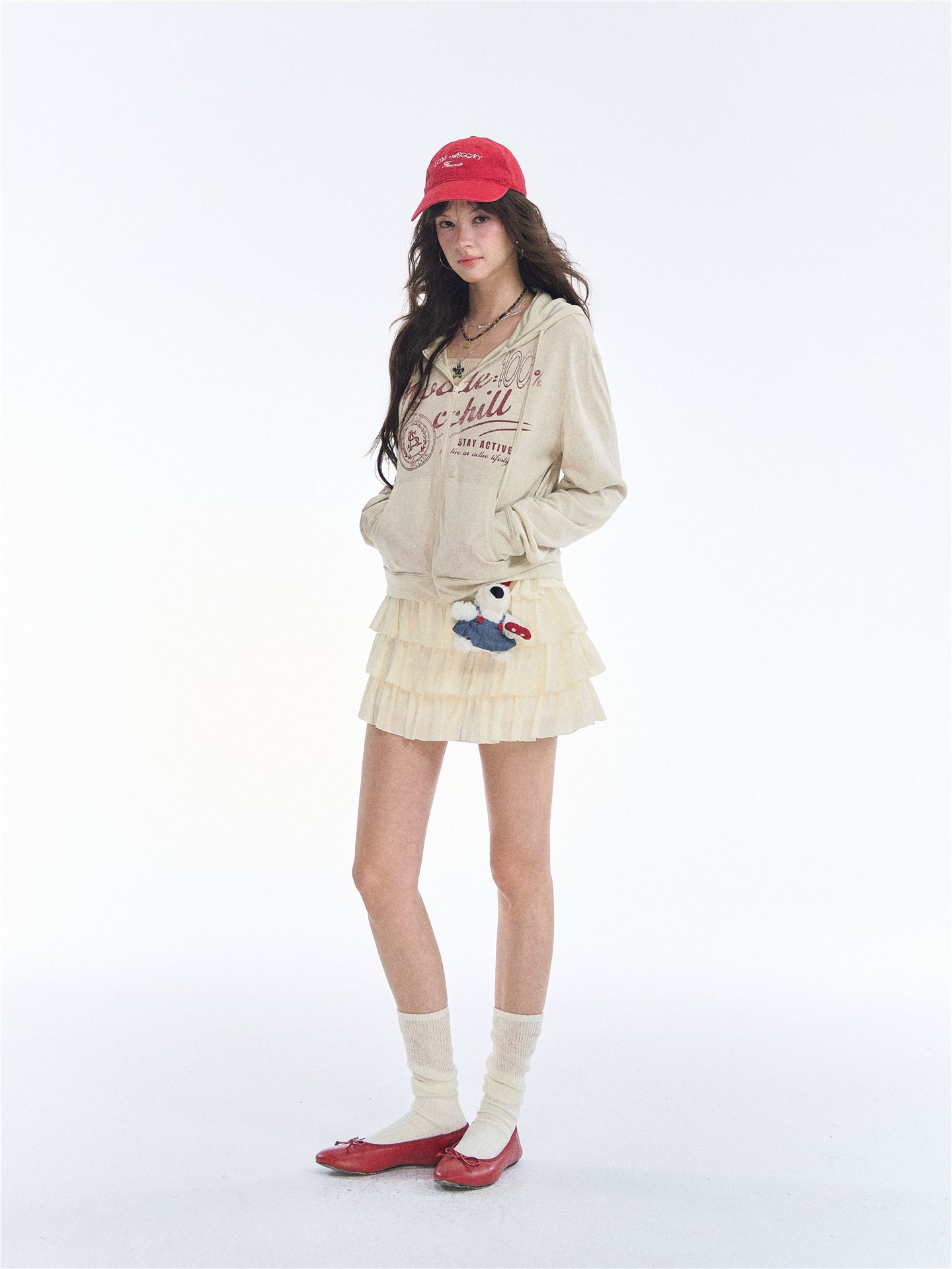 Asgony ASG26547 Layered A-Line Tiered Skirt