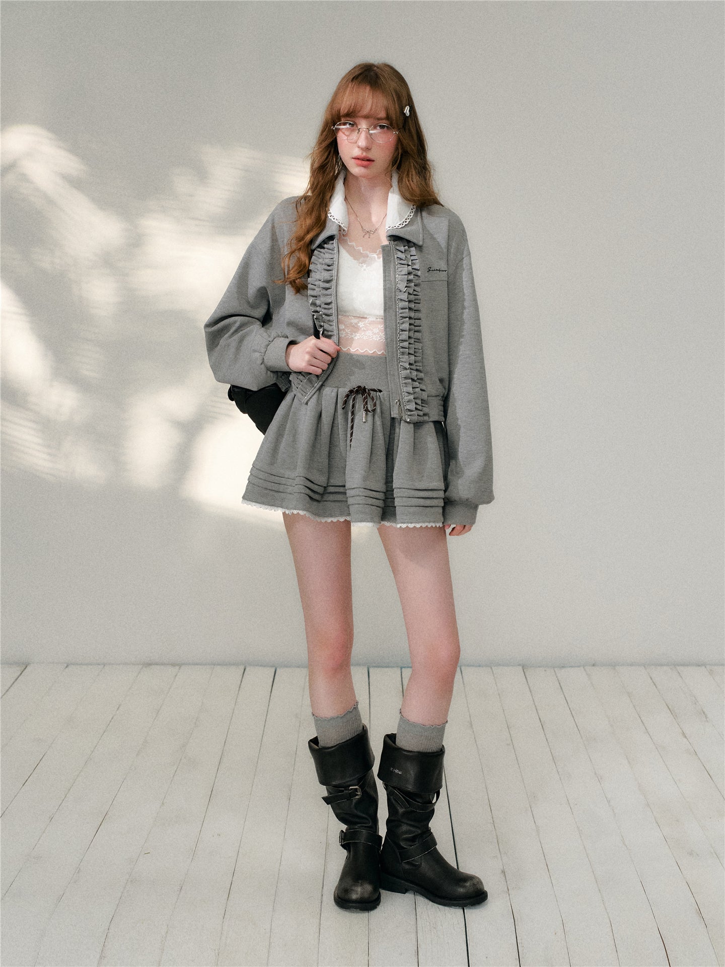 16DEWS 16D26102&amp;16D26103 Air layer short jacket jacket + skirt