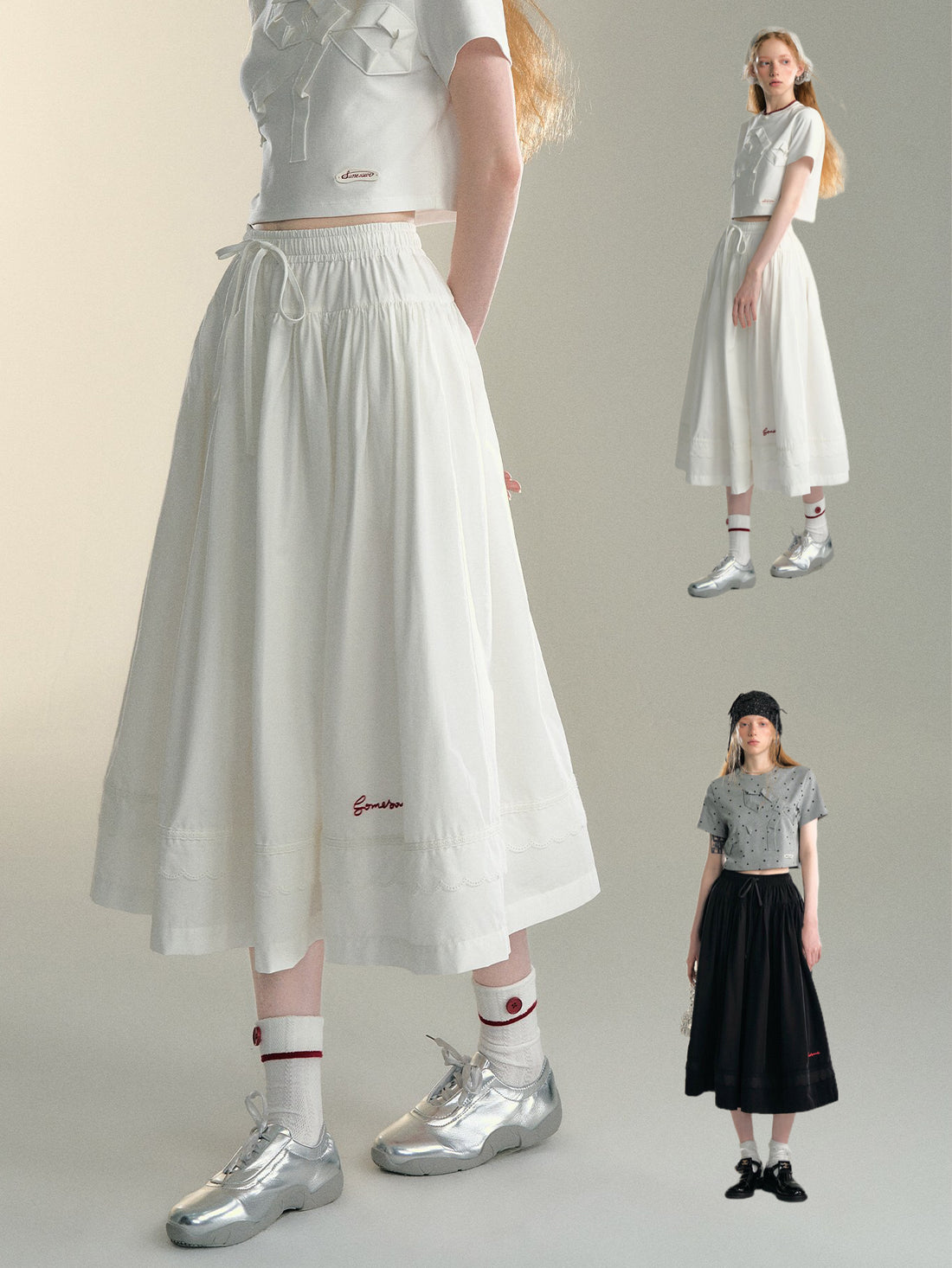 SOMESOWE Air Midi Skirt(2color)